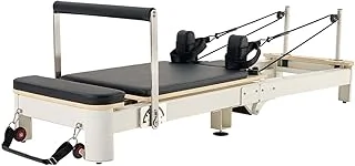 VEVOR Réformateur Pilates Charge 181,44 kg, Machine de Pilates Pliable pour Utilisateurs Avancés et Débutants, Ensemble Lit avec Double Résistance, Ressort, Cordon et Boîte d'Assise, Équipement de Gym