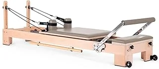 Lignum Reformer, Bois de hêtre Clair avec Protection Naturelle Contre l'eau, Repose-Pieds Quick Release et Chariot Ultra-Silencieux.