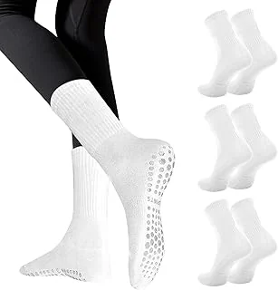 Lot de 3 paires de chaussettes antidérapantes pour femme, pour Pilates, ballet, danse, trampoline