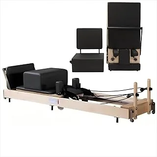 Wunder Pilates F1 Reformer Machine Pliable pour Studio et Maison en Bois d'érable Noir (F1)