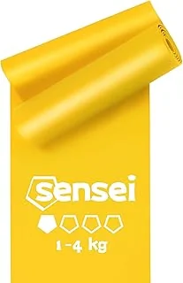 SENSEI® Bandes Élastiques Fitness & Bandes de Résistance (200 cm) – Bandes de Gymnastique Extra Longues en 100% Latex Naturel – Idéal pour Physiothérapie, Pilates, Yoga & Musculation – Inclus E-Book