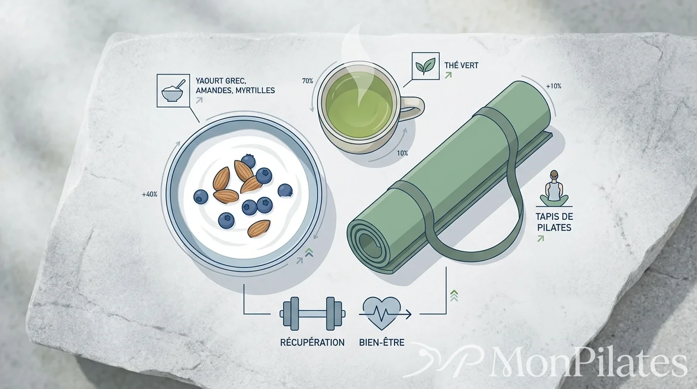Repas équilibré riche en protéines pour la récupération après le Pilates